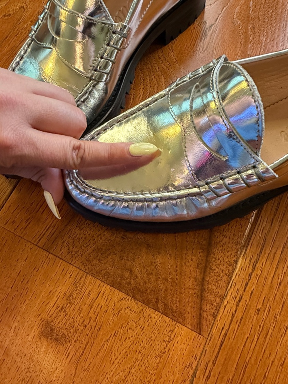 J.Crew Winona Penny Loafers In Metallic Leather - Picture 11 of 11